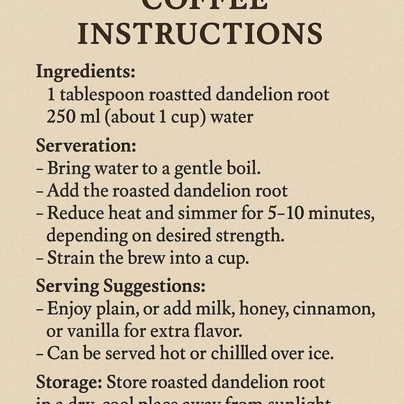 Roasted Dandelion Root Coffee | Herbal Coffee Alternative | Caffeine-Free Wellne - Picture 2 of 2
